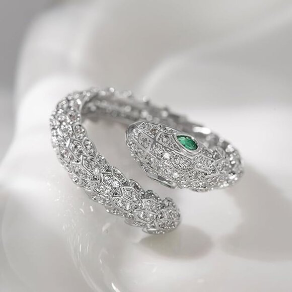 Neiman Marcus Platinum Plated Snake Ring - Picture 4 of 4